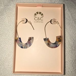 🆕 NIB acrylic multicolored hoop earrings